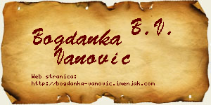 Bogdanka Vanović vizit kartica